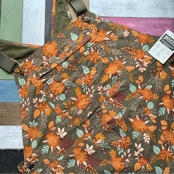 NWT Duluth 3X x31L Heirloom Gardening Lined Bib Overalls Loden Autumn Leaves - Picture 3 of 9